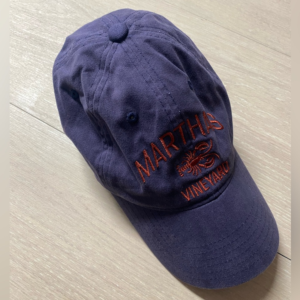 Martha's Vineyard Lobster Navy Cotton Adjustable Ball Hat
